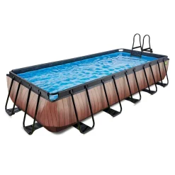 Exit - Piscina Wood efecto madera 540 x 250 x 100 cm con filtro de cartucho