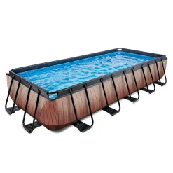 Exit - Piscina Wood efecto madera 540 x 250 x 100 cm con filtro de cartucho