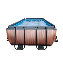Exit - Piscina Wood efecto madera 540 x 250 x 100 cm con filtro de cartucho