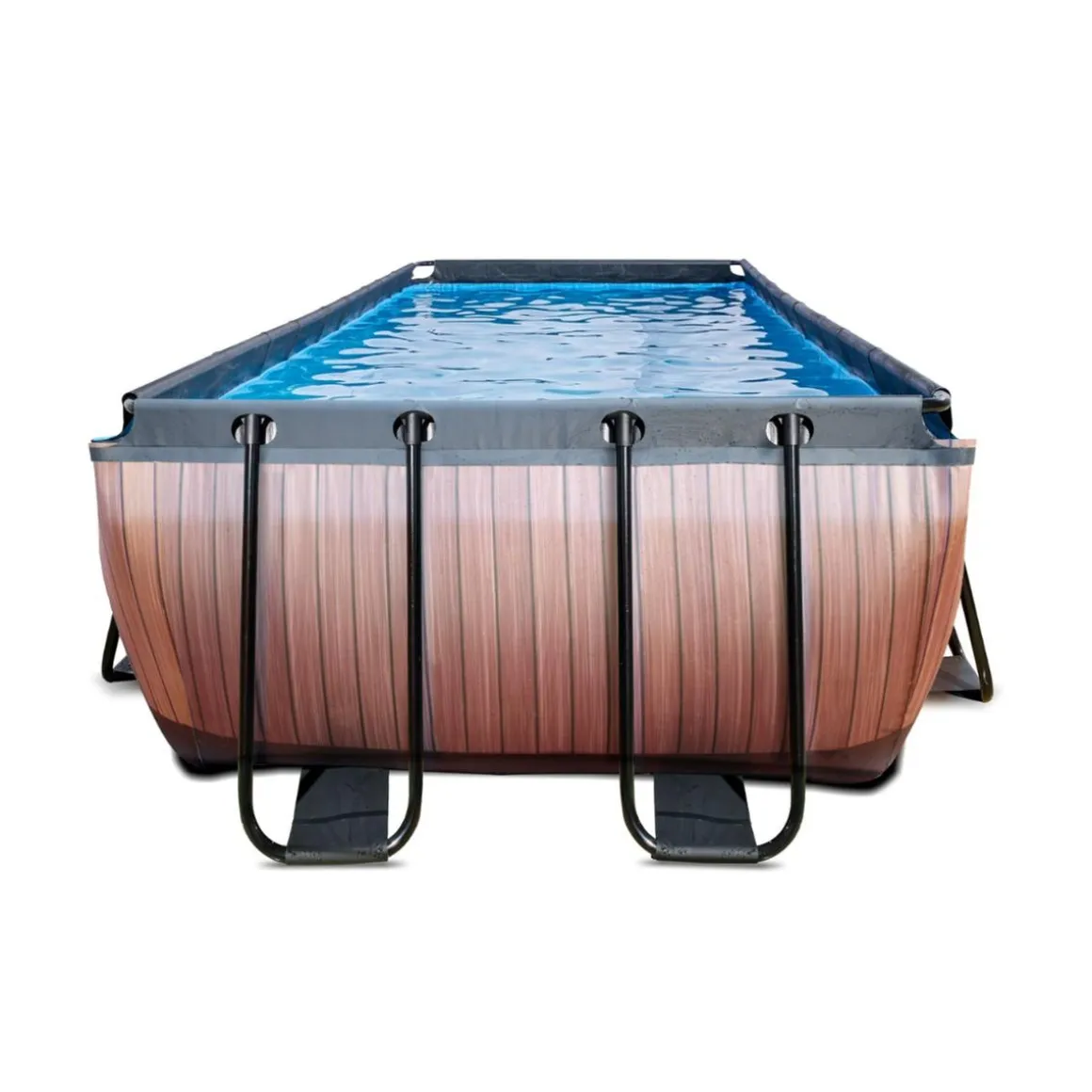Exit - Piscina Wood efecto madera 540 x 250 x 122 cm con filtro de arena