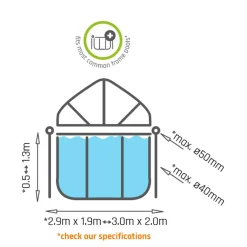 EXIT - Toldo de piscina rectangular 300 cm