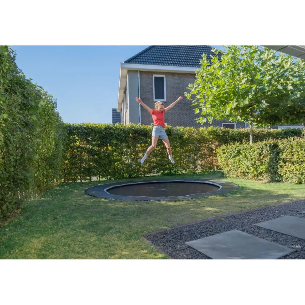 Exit - Trampolín deportivo de suelo Dynamic 427 cm negro