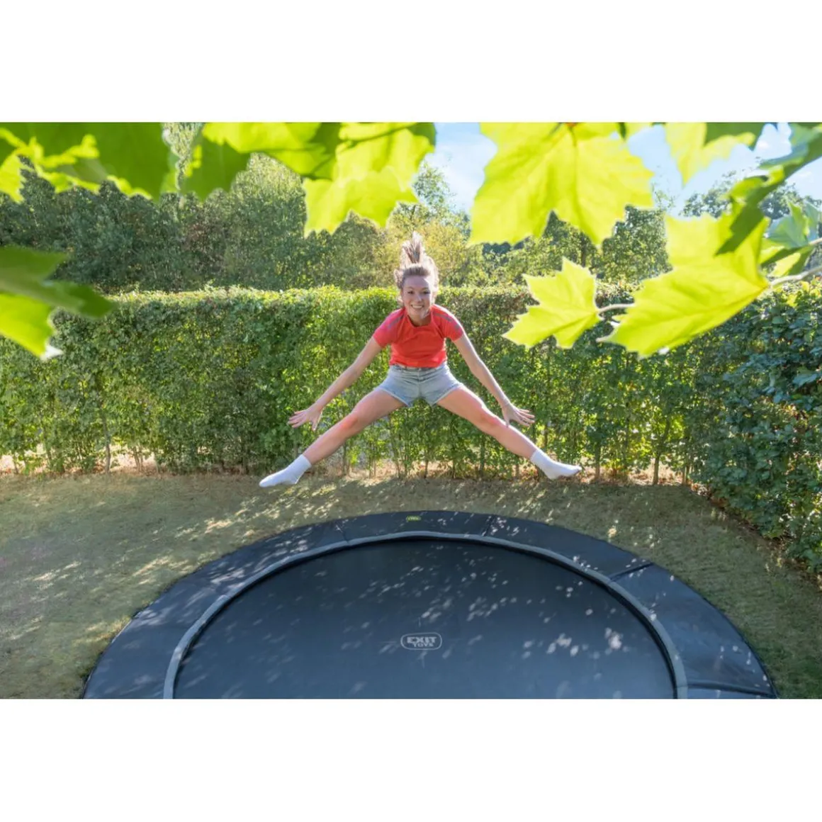 Exit - Trampolín deportivo de suelo Dynamic 427 cm negro