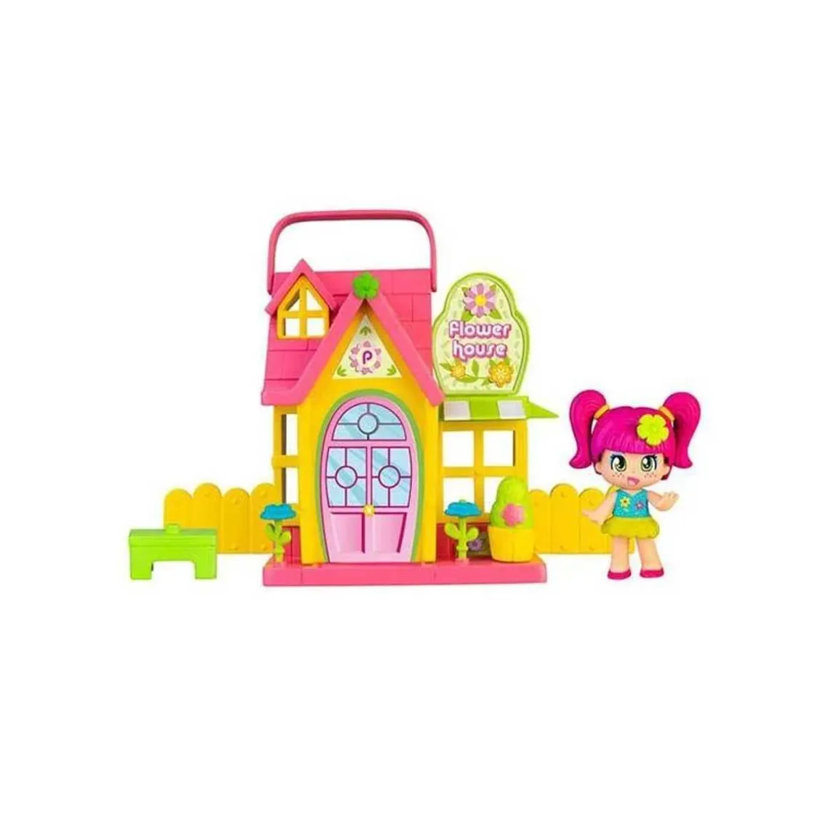 Famosa - Casita de flores plegable con mini muñeca y accesorios ㅤ