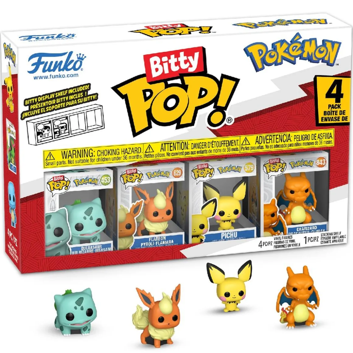 Funko Bitty Pop! - Pokémon - Pack de 4 Figuras (Varios Modelos)