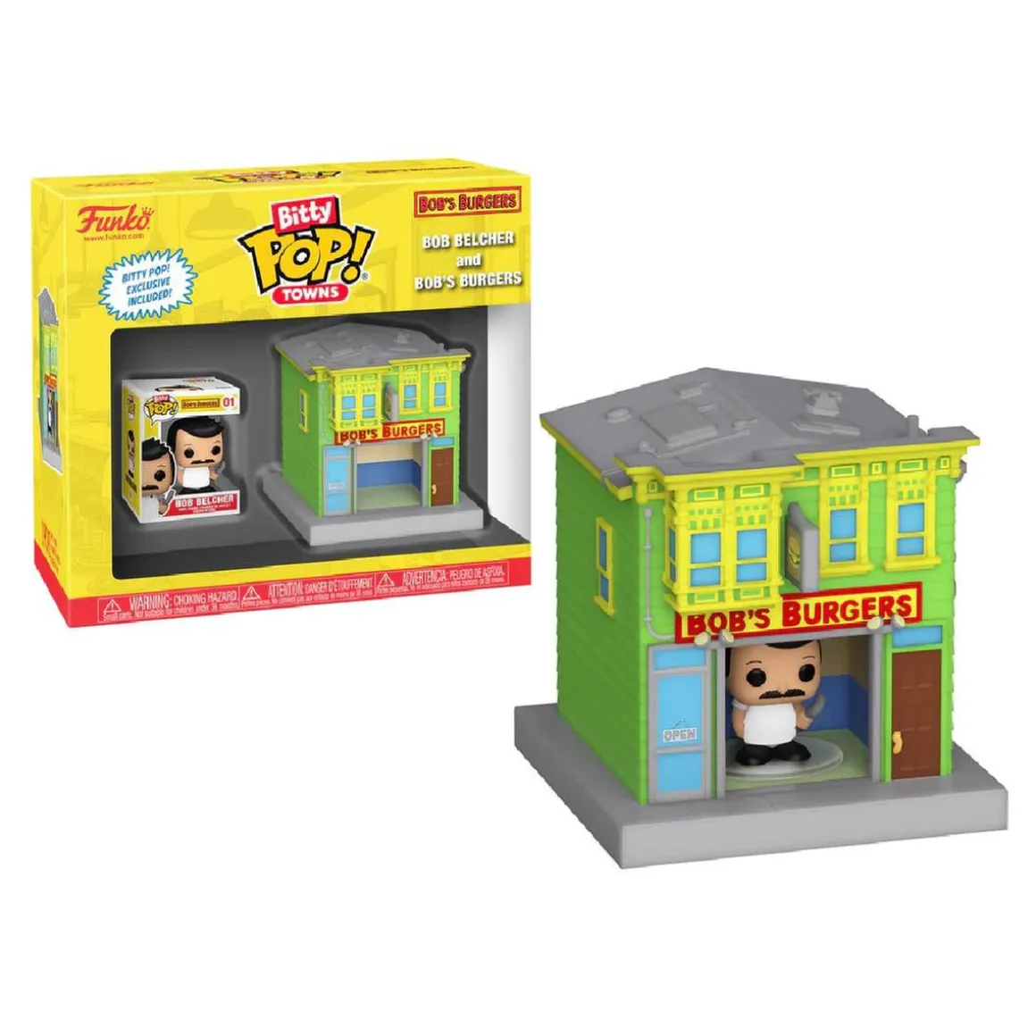 Funko Bitty Pop! Towns - Bob's Burger - Bob Belcher y su restaurante Bob's Burger