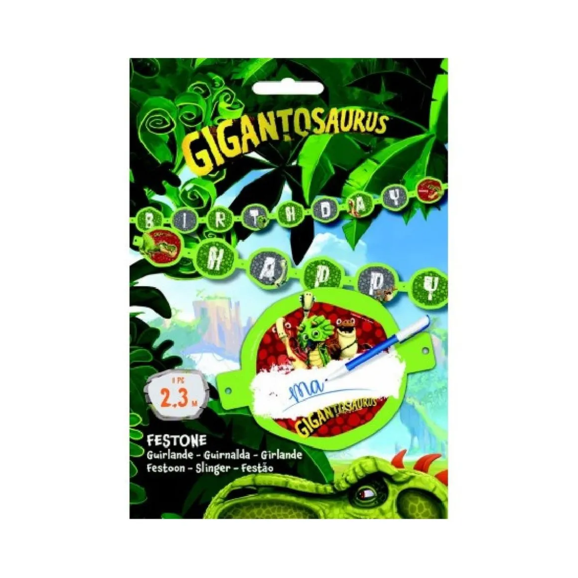 Gigantosaurus - Guirnalda Personalizable de Cumpleaños