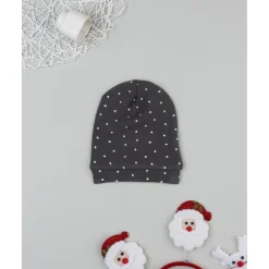 Gorro niña gris con corazones