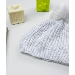 Gorro pompon niña gris con lurex