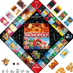 Hasbro - Super Mario - Monopoly edición película Super Mario Bros con token Bowser