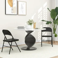 Homcom - 2 sillas plegables Negro