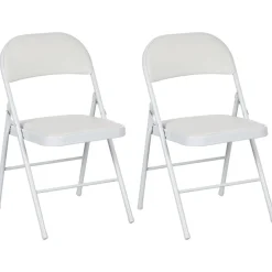 Homcom - 2 sillas plegables Blanco