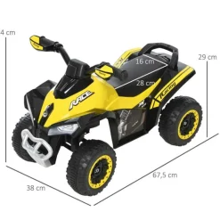 Homcom - Andador Quad Cuatrimoto Amarillo HomCom