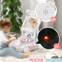 Homcom - Andador Rosa para bebés