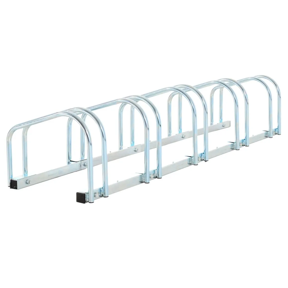 Homcom - Aparcamiento para 5 bicicletas Plata