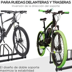 Homcom - Aparcamiento para 4 bicicletas Negro