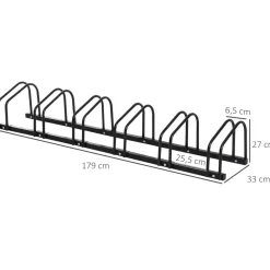 Homcom - Aparcamiento para 6 bicicletas Negro