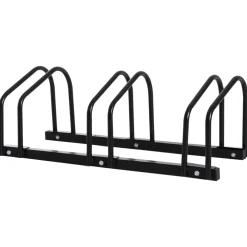 Homcom - Aparcamiento para 3 bicicletas Negro