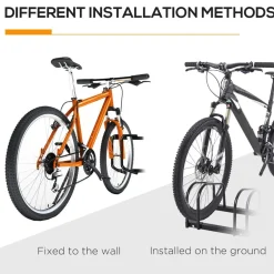 Homcom - Aparcamiento para 3 bicicletas Negro