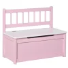 Homcom - Baúl para juguetes Madera Rosa