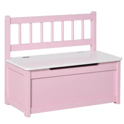 Homcom - Baúl para juguetes Madera Rosa
