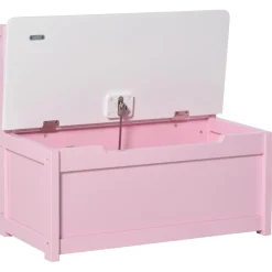 Homcom - Baúl para juguetes Madera Rosa