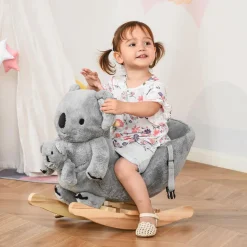 Homcom - Balancín de madera con sonidos Koala