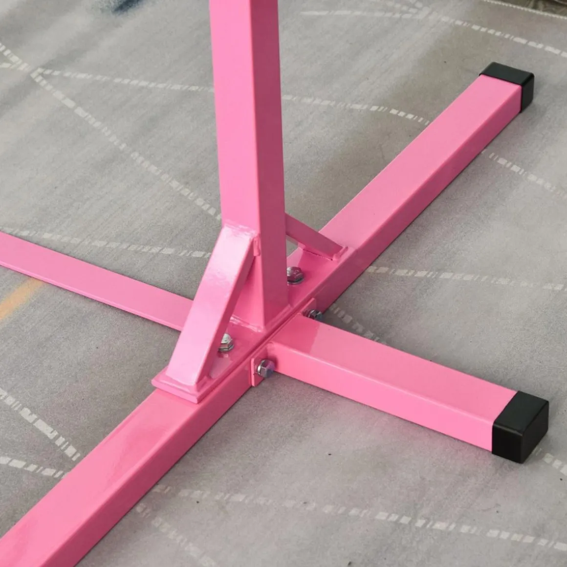 Homcom - Barra de gimnasia con altura ajustable Rosa