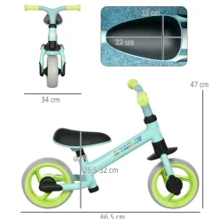 Homcom - Bicicleta Equilibrio ajustable Azul