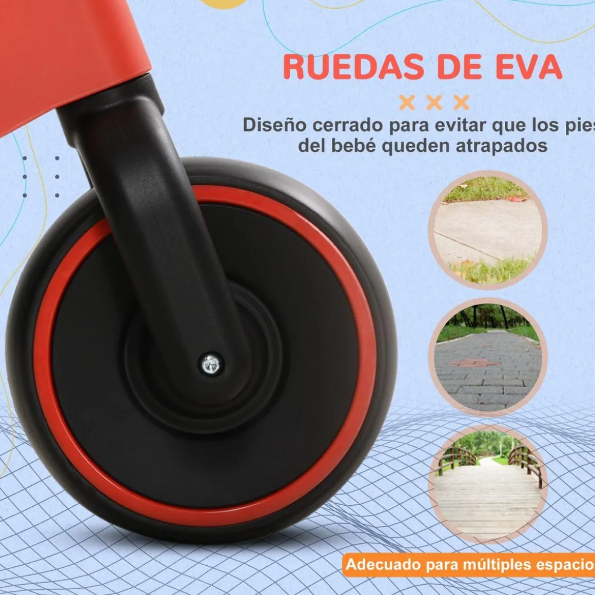 Homcom - Bicicleta sin pedales rojo