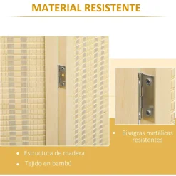 Homcom - Biombo de bambú 4 paneles