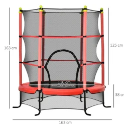 Homcom - Cama elástica Ø110 cm Rojo