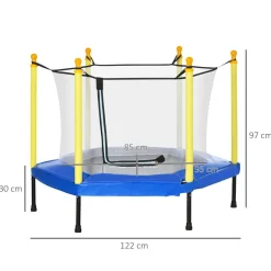 Homcom - Cama elástica con red de seguridad azul