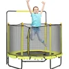Homcom - Cama elástica con red de seguridad Ø110 cm amarillo