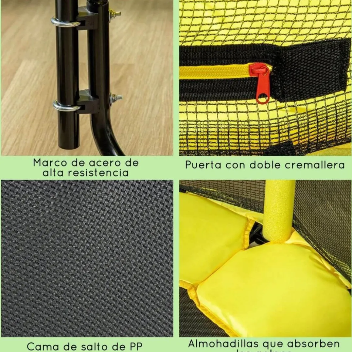 Homcom - Cama elástica con red de seguridad Ø110 cm amarillo