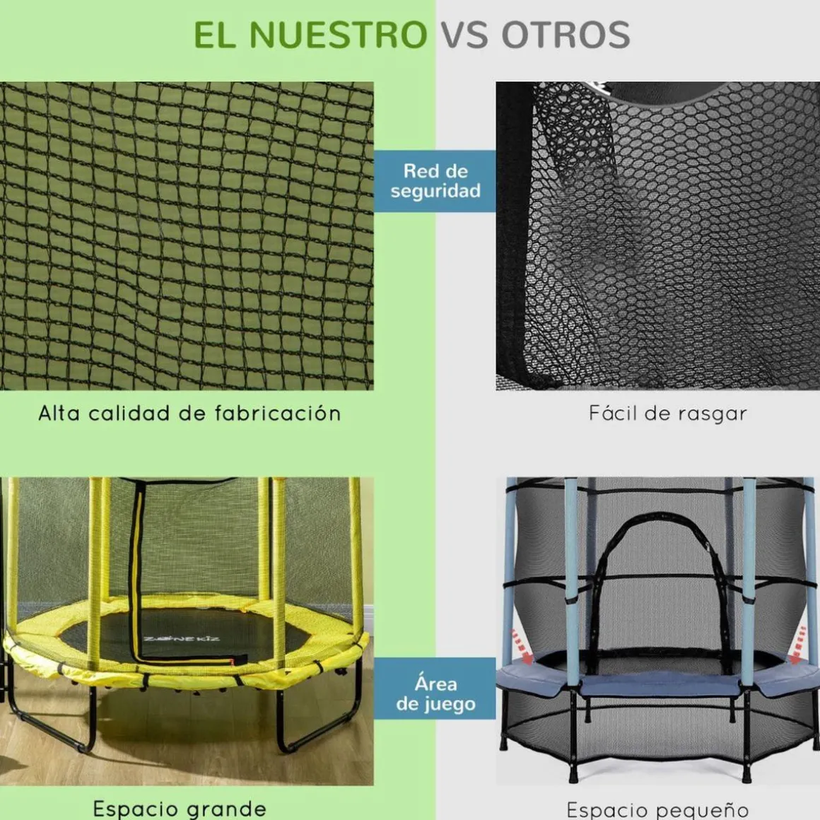Homcom - Cama elástica con red de seguridad Ø110 cm amarillo