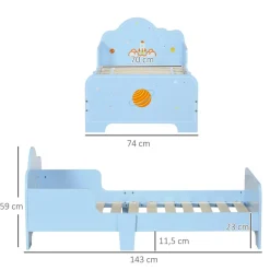 Homcom - Cama infantil espacio Azul