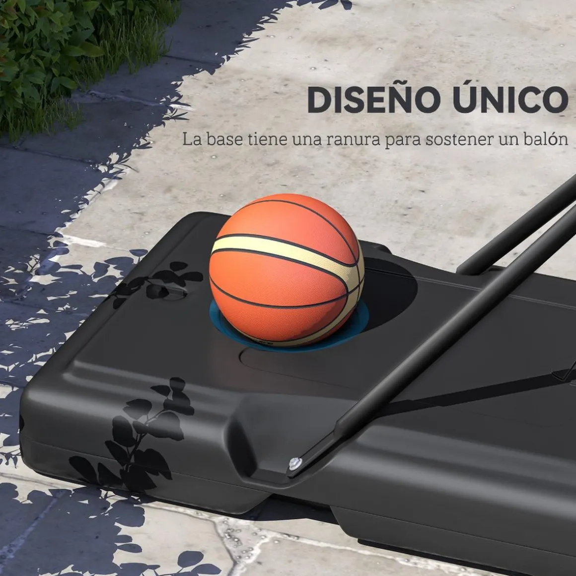 Homcom - Canasta completa baloncesto con base 365 cm