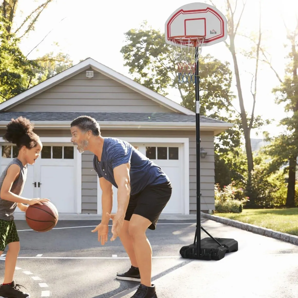 Homcom - Canasta completa baloncesto con base 314 cm
