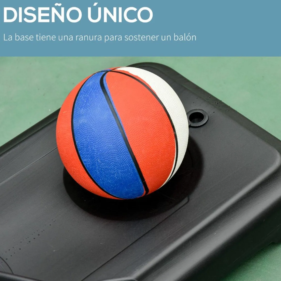 Homcom - Canasta de baloncesto de pie ajustable de 295-261 cm