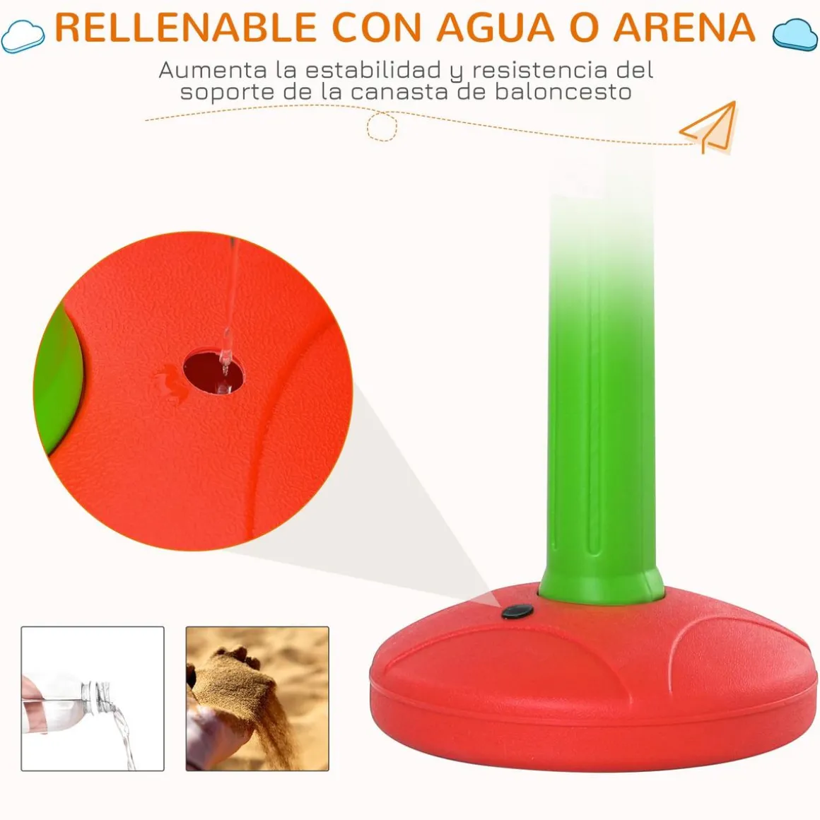 Homcom - Canasta de baloncesto infantil