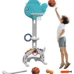 Homcom - Canasta infantil baloncesto para interior