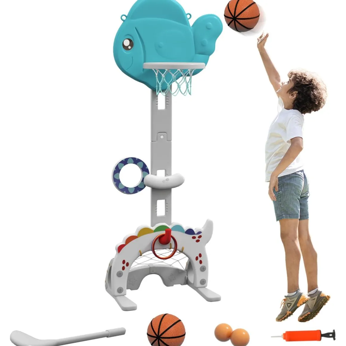 Homcom - Canasta infantil baloncesto para interior