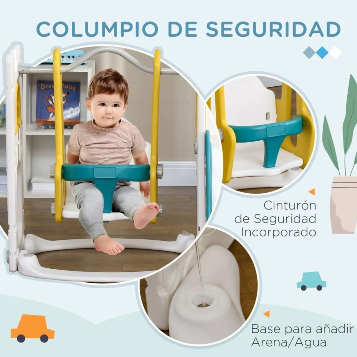 Homcom - Castillo juegos 6 en 1 para interior
