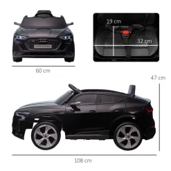 Homcom - Coche de batería Audi E-tron Negro