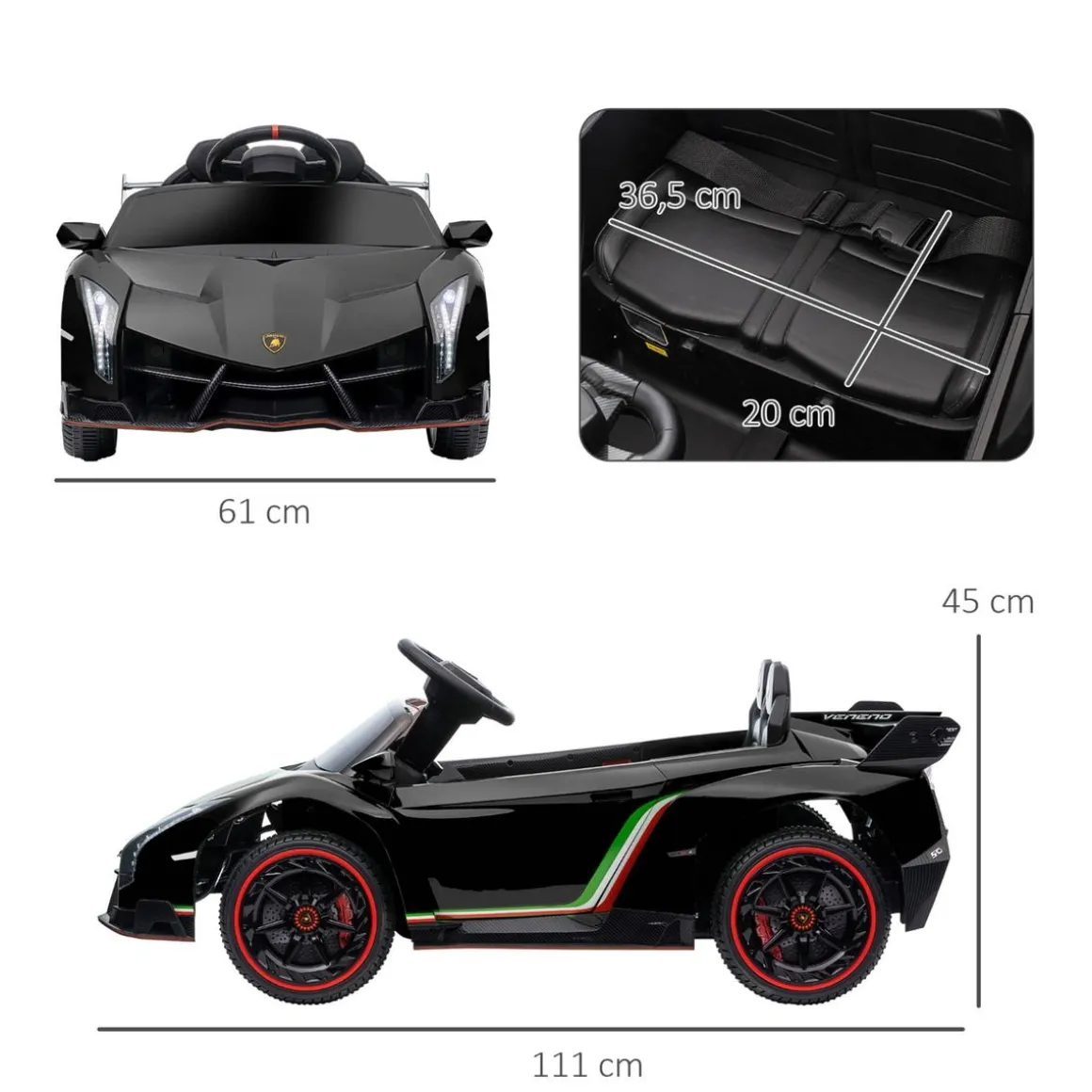 Homcom - Coche elécrico Lamborghini Veneno
