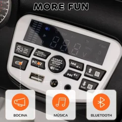 Homcom - Coche eléctrico batería 12 V con mando a distancia Blanco