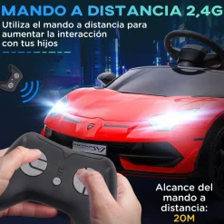 Homcom - Coche eléctrico Lamborghini Aventador Rojo 12 V