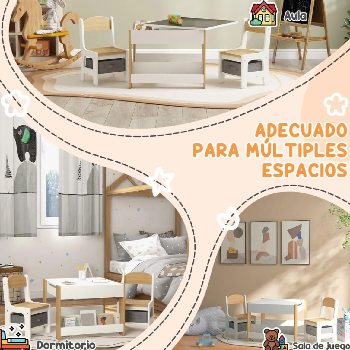 Homcom - Conjunto de Mesa con Sillas