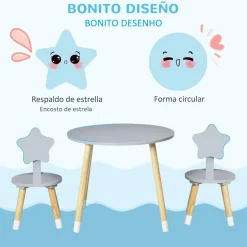 Homcom - Conjunto de mesa y dos sillas estrella